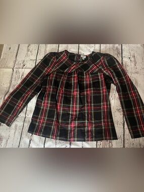 J. Crew Black, Red & Yellow Plaid Long-Sleeve Top